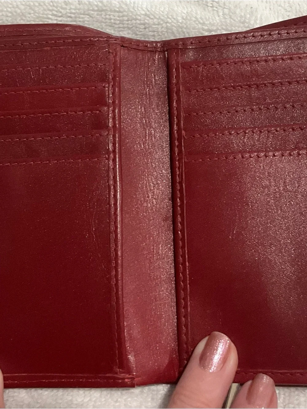 Red Leather Card Holder Wallet -